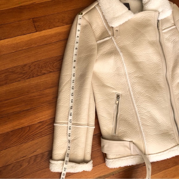 Primark Faux Leather Sherling Jacket/Coat Size Small - Picture 9 of 16